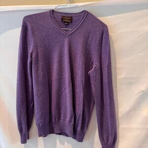 Black Brown 100% ply cashmere size medium  purple sweater